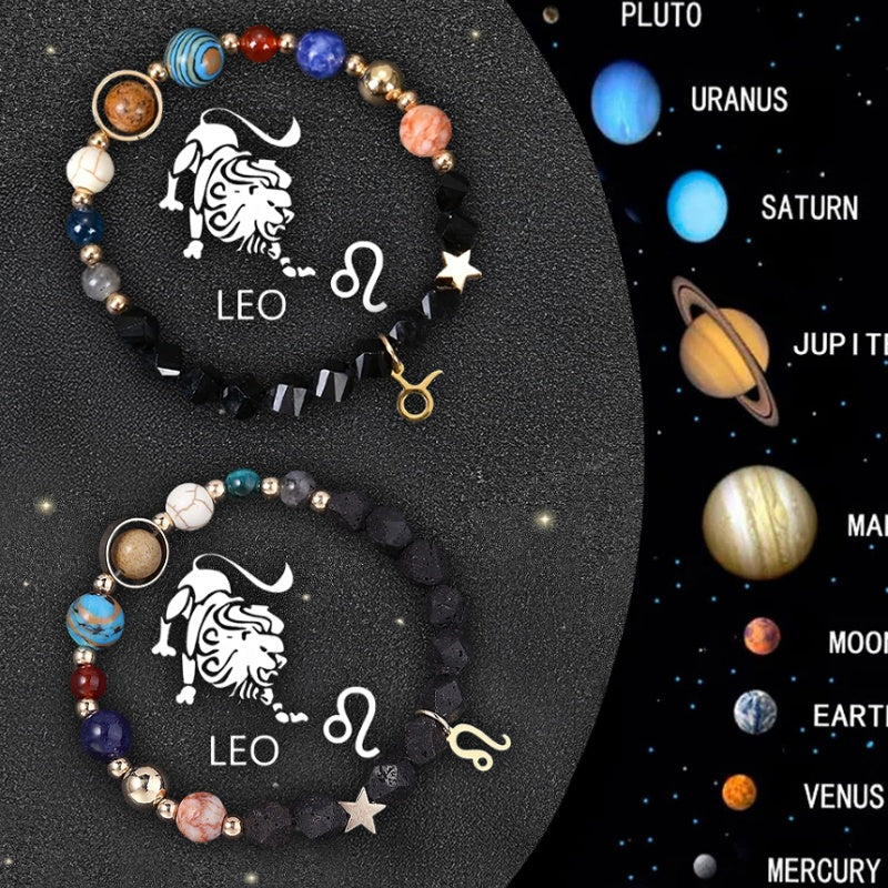 Twelve Zodiac Sign Beaded Bracelet Set