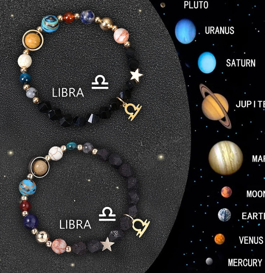 Twelve Zodiac Sign Beaded Bracelet Set